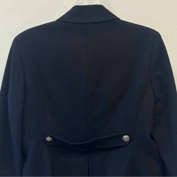 Brooks Brothers Petite Wool Blend Double Breasted Pea Coat Jacket Navy 10P - Picture 6 of 15